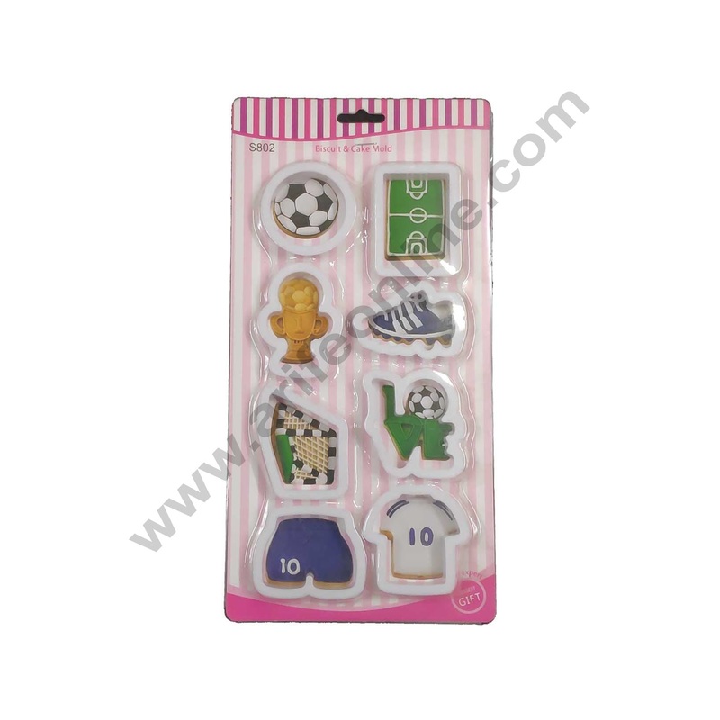 Cake Decor 8pc Football Theme Cutters Fondant Tool Biscuit Cutter