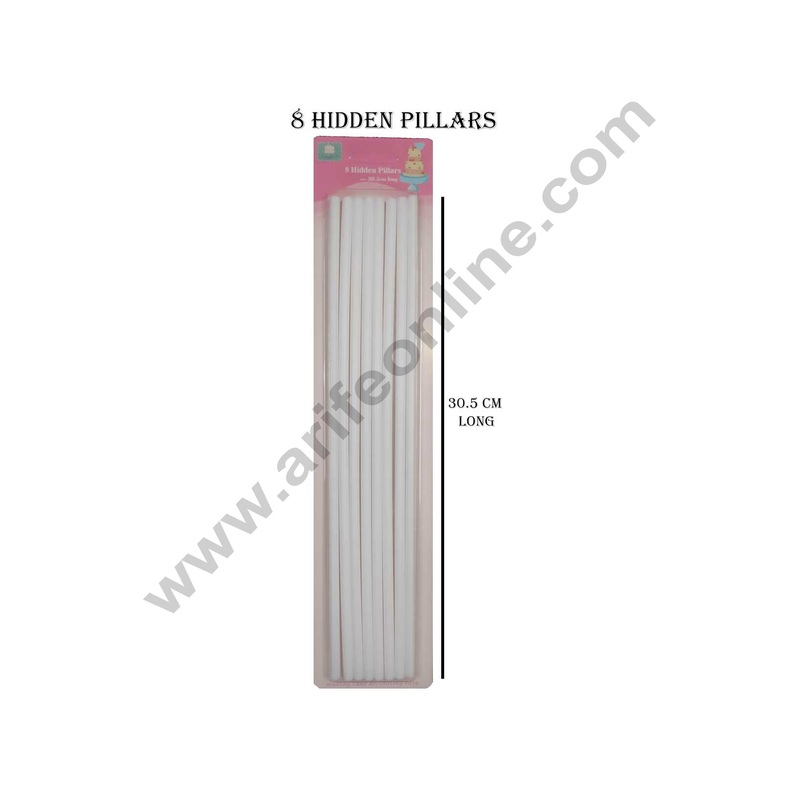 Cake Decor 8pcs Plastic Hidden Pillars Cake Pillar Long 30.5 CM