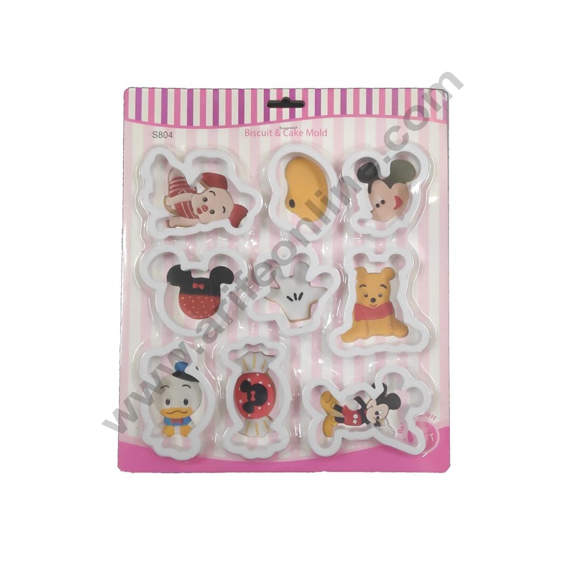Cake Decor 9pc Mickey Mini Theme Cutters Fondant Tool Biscuit Cutter