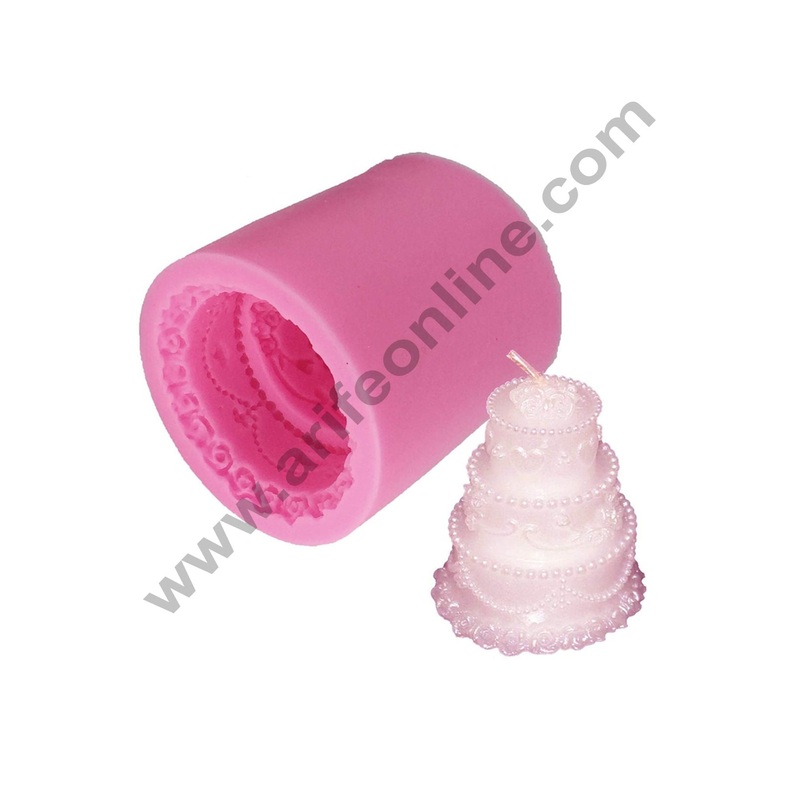 Cake Decor Silicon 3 tier Rose and Flower Soap Mould /Cake Muffin Mould Size : 5 x 5 x 6.5 CM