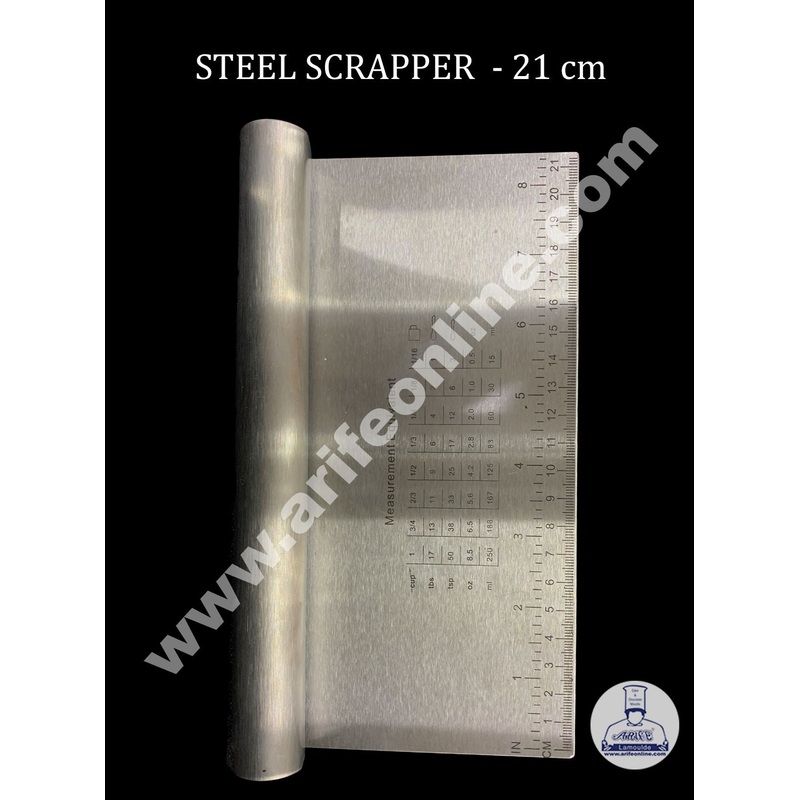 Cake Decor Stainless Steel Big Dough Scrapper with Stainless Steel Handle - 20 cm