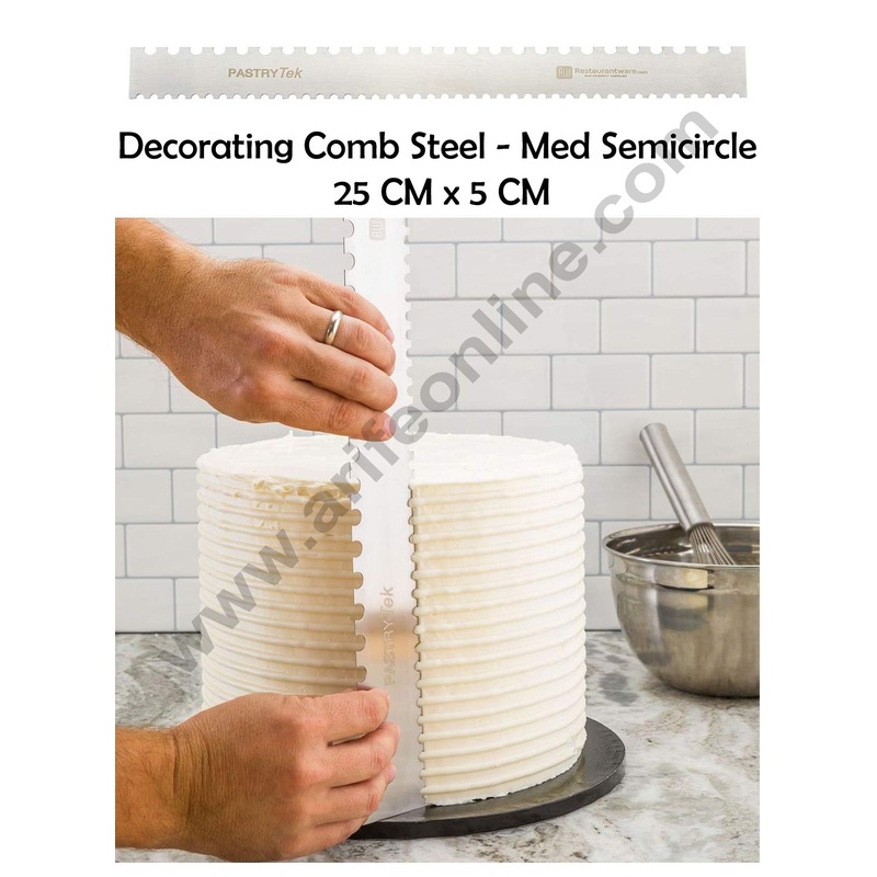 Cake Decor Stainless Steel Comb Medium Semicircle Polisher Scraper Pastry Icing Comb For Cakes For Baking