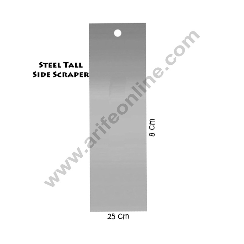 Cake Decor Stainless Steel Plain Tall Side Scraper Polisher Scraper Pastry Icing Comb For Cakes For Baking(25x8CM)