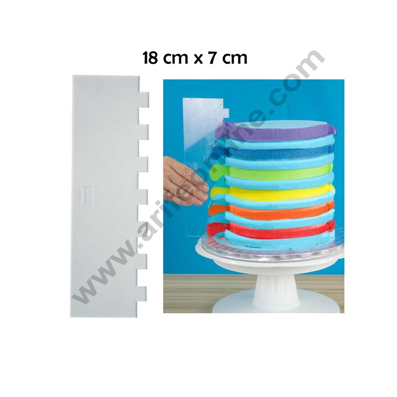 Cake Decor Stainless Steel Square Patterned Side edge Scraper Polisher Scraper Pastry Icing Comb For Cakes For Baking(18x7CM)