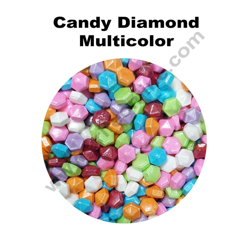Cake Decor Sugar Candy - Fancy Diamond Candy Multi Color