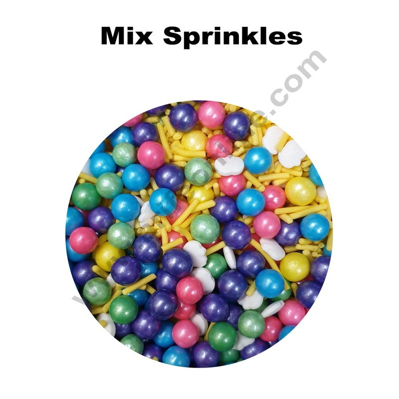 Cake Decor Sugar Candy - Fancy Sprinkles Yellow Vermicelli Mix Ball