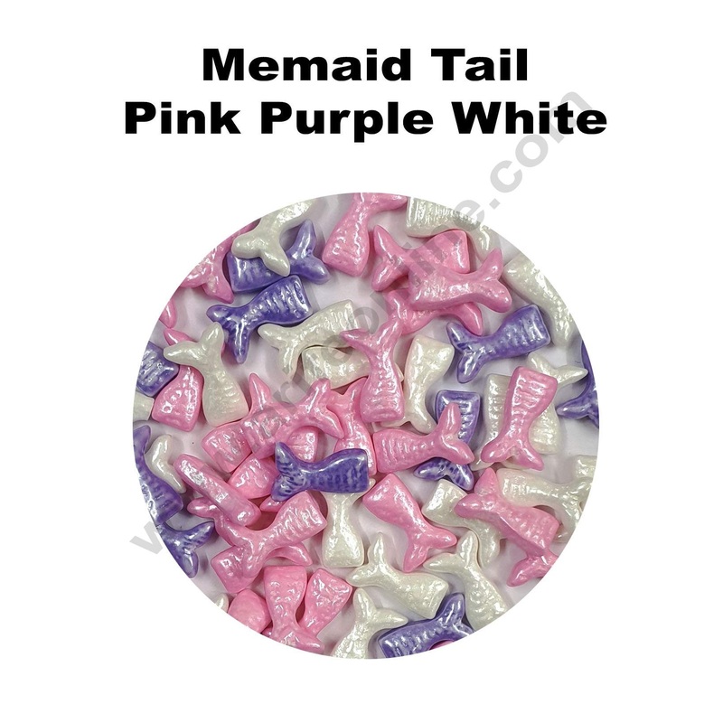 Cake Decor Sugar Candy - Mermaid Tail Pink Purple White