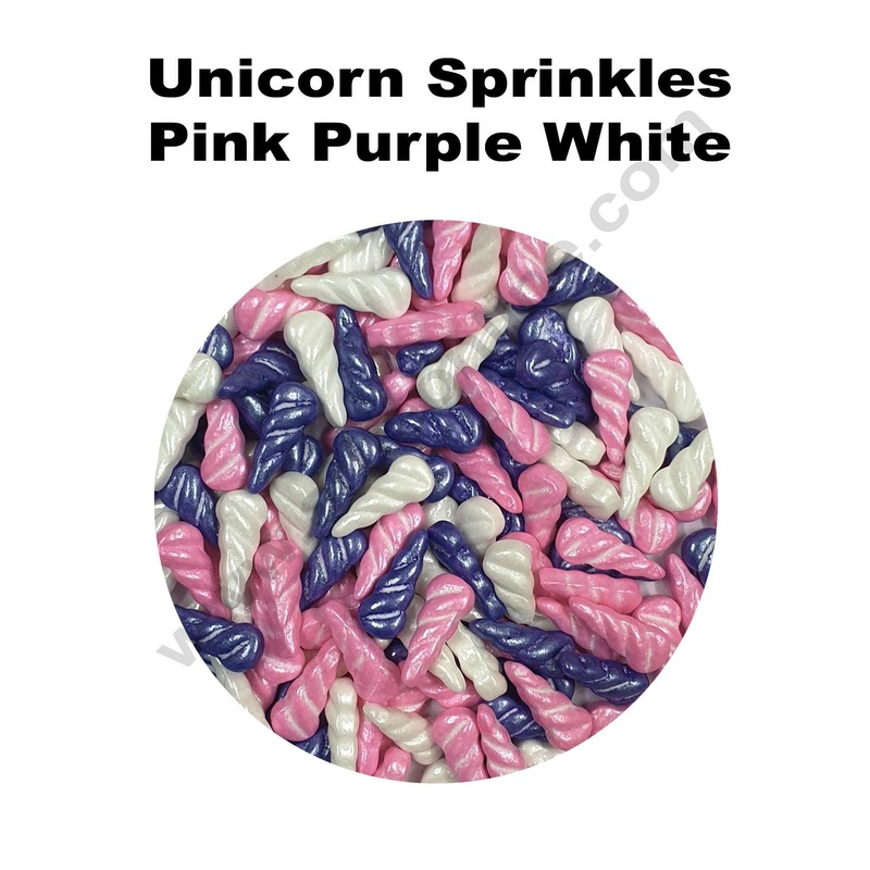 Cake Decor Sugar Candy - Unicorn Horn Pink Purple White