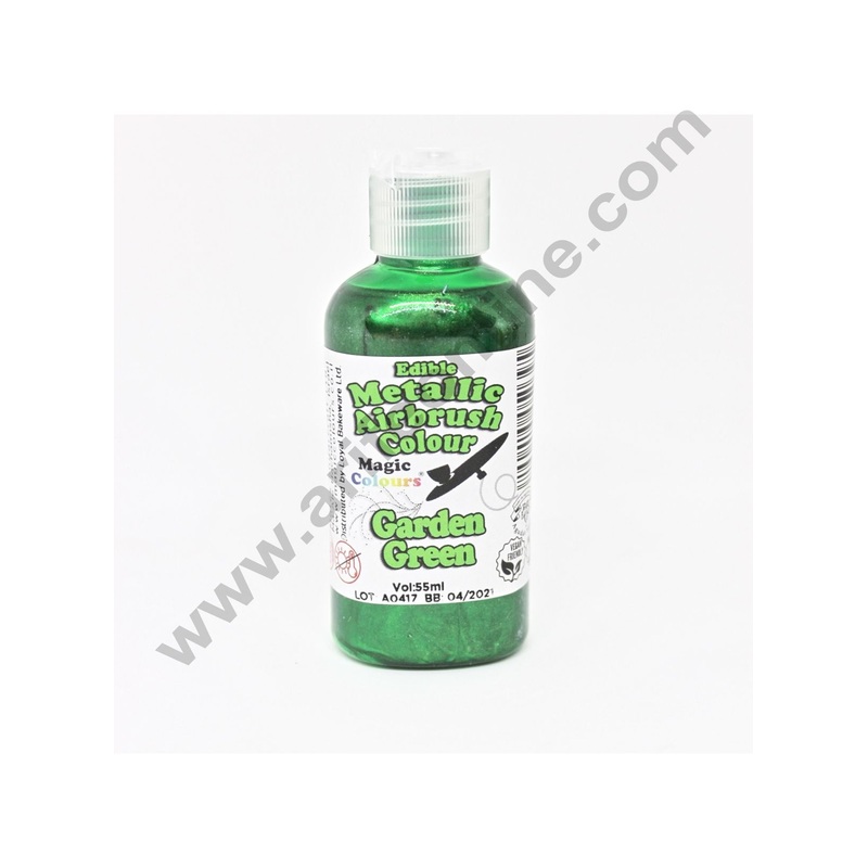 Magic Colours Edible Metallic Airbrush Colour- Garden Green (55ml)