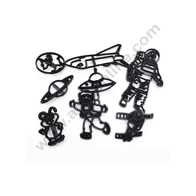 Cake Decor 11 Pcs Space Set Theme Silhouette Cookie Cutter Plastic Fondant Biscuit Cutter Sugarcraft Cake Decorating Tools
