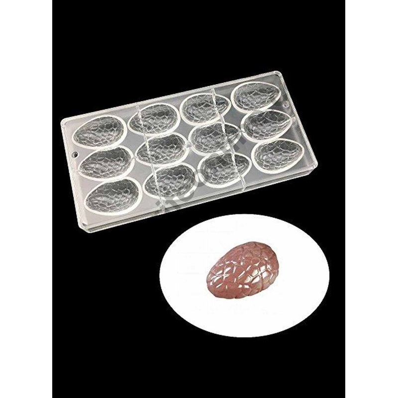 Cake Decor 12 Cavity Easter Eggs Shaped Polycarbonate Chocolate Mould