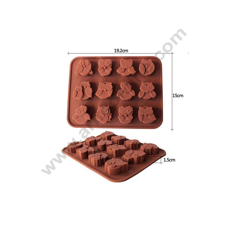 Cake Decor 12 Cavity Owls Shape Big Silicone Chocolate Mould