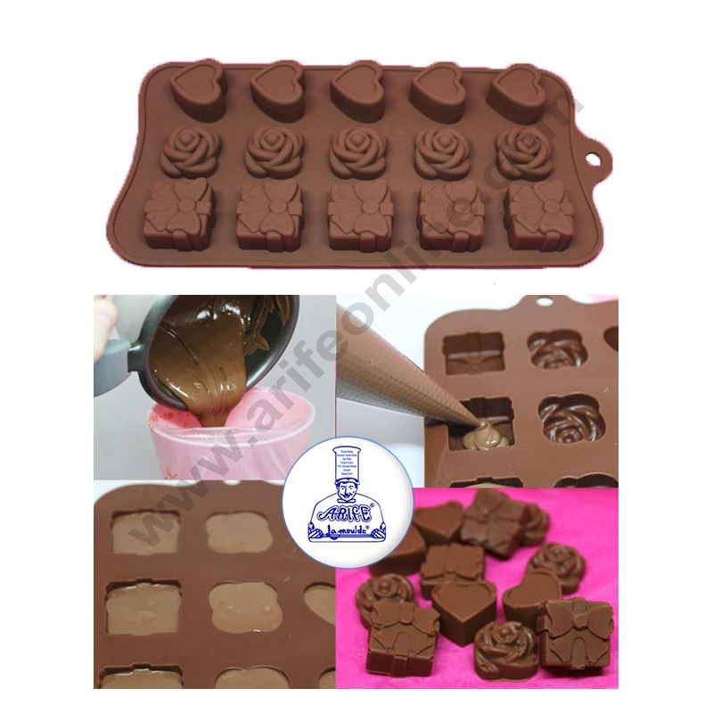 Cake Decor 15 Cavity Heart Rose Gift Valentines Day Silicone Chocolate Mould