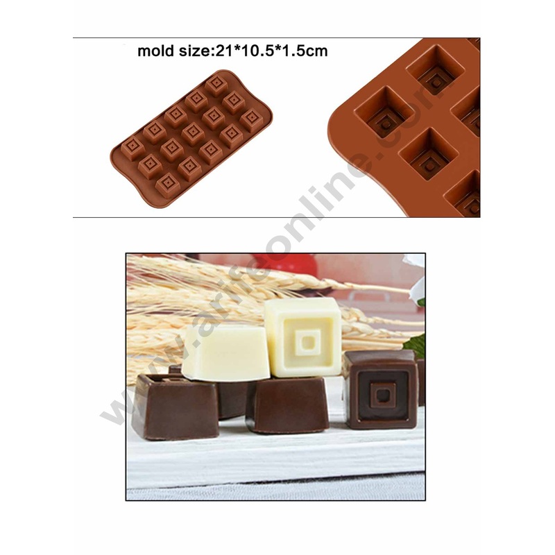 Cake Decor 15 Cavity Square Silicone Chocolate Mould