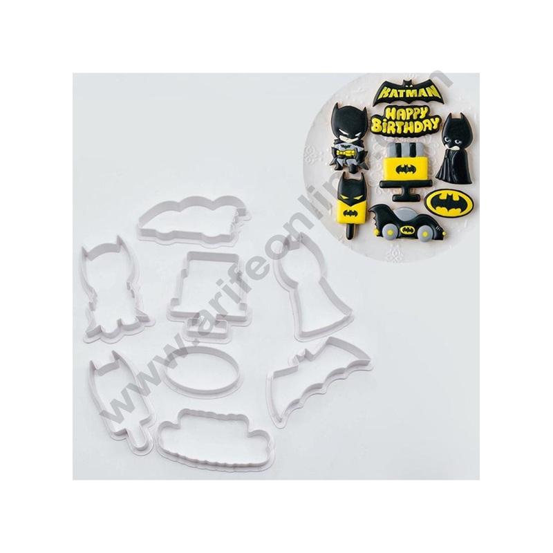 Cake Decor 8pc Batman Multi Cutters Fondant Tool