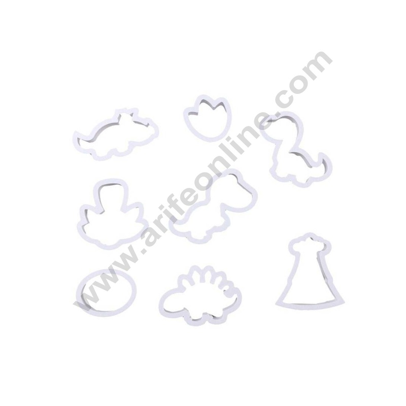 Cake Decor 8pc Dinosaur Multi Cutters Fondant Tool