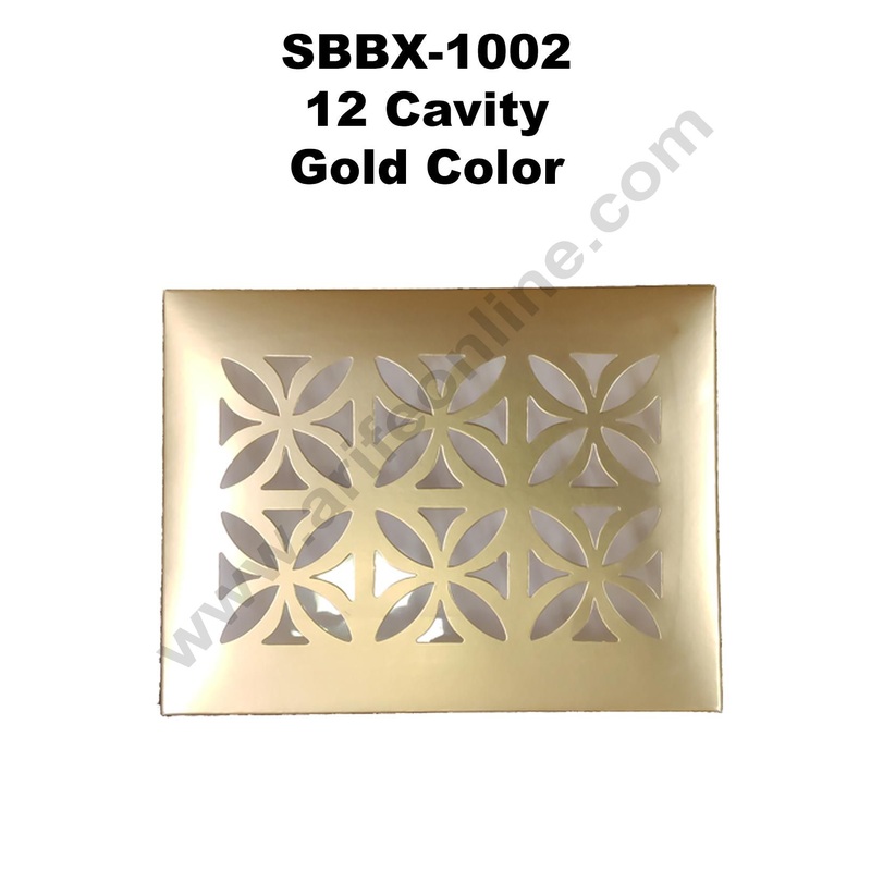 Cake Decor Gold Color 12 Cavity Cardboard Paper Chocolate Boxes Candy Boxes Chocolate Gift Sweet Box (Pack of 10pcs)