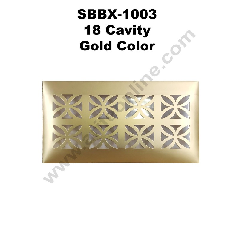 Cake Decor Gold Color 18 Cavity Cardboard Paper Chocolate Boxes Candy Boxes Chocolate Gift Sweet Box (Pack of 10pcs)