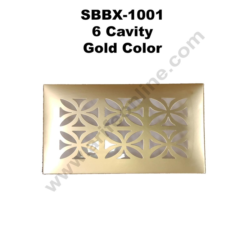 Cake Decor Gold Color 6 Cavity Cardboard Paper Chocolate Boxes Candy Boxes Chocolate Gift Sweet Box (Pack of 10pcs)