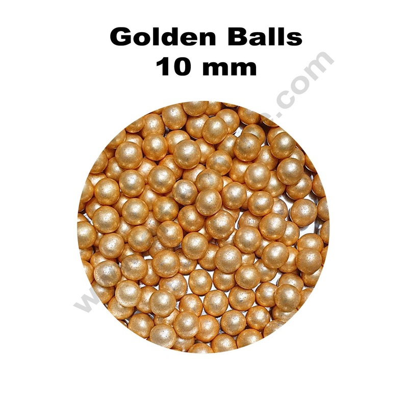 Cake Decor Golden Balls Extra Large Sugar Candy 10 mm