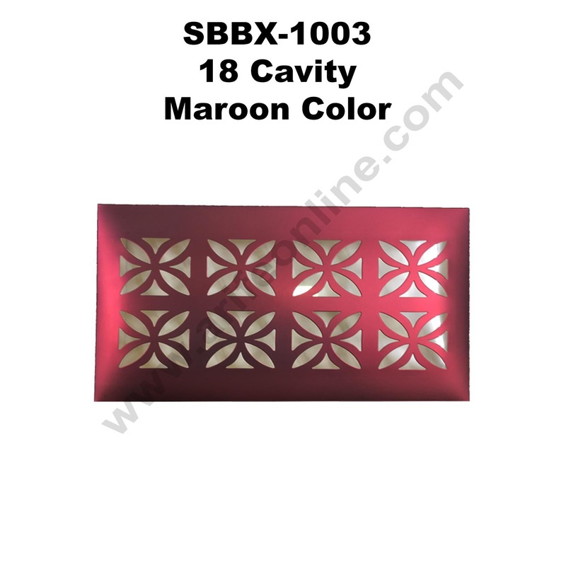 Cake Decor Maroon Color 18 Cavity Cardboard Paper Chocolate Boxes Candy Boxes Chocolate Gift Sweet Box (Pack of 10pcs)