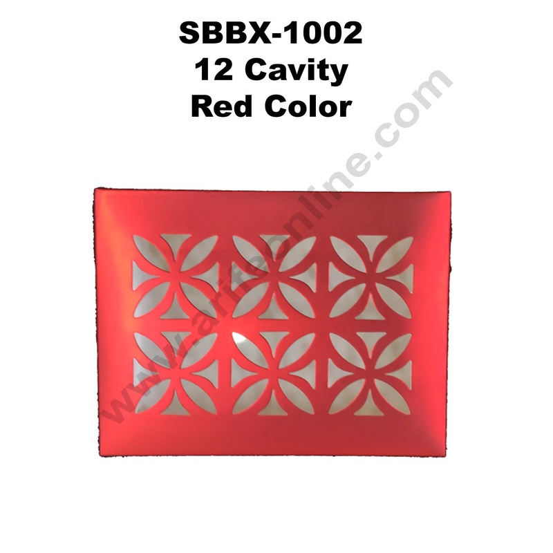 Cake Decor Red Color 12 Cavity Cardboard Paper Chocolate Boxes Candy Boxes Chocolate Gift Sweet Box (Pack of 10pcs)