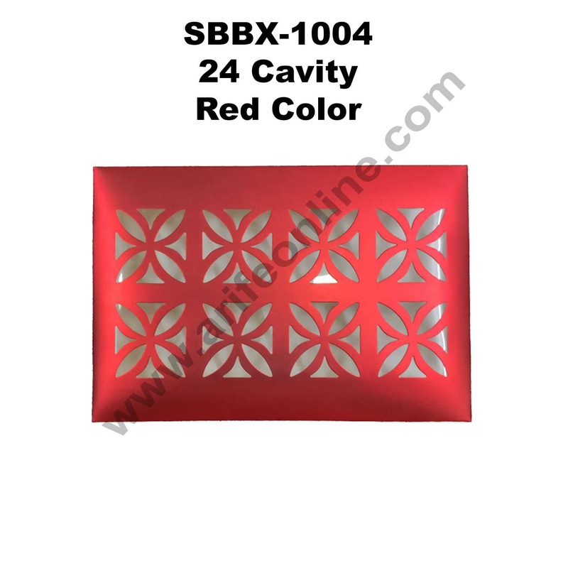 Cake Decor Red Color 24 Cavity Cardboard Paper Chocolate Boxes Candy Boxes Chocolate Gift Sweet Box (Pack of 10pcs)