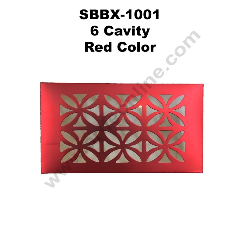 Cake Decor Red Color 6 Cavity Cardboard Paper Chocolate Boxes Candy Boxes Chocolate Gift Sweet Box (Pack of 10pcs)