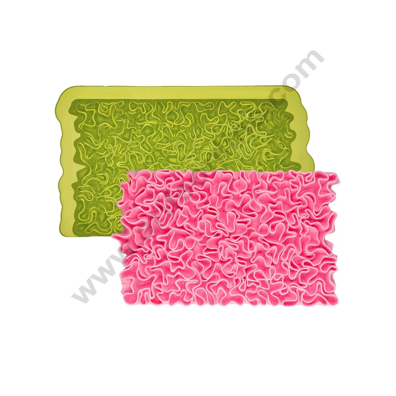 Cake Decor Scrunch Ruffle Simpress Silicone Mold Cake Decorating Fondant Gum Paste Icing