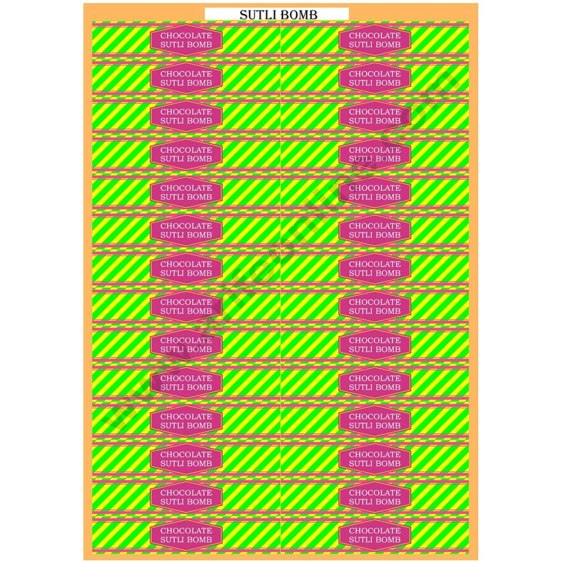 Cake Decor Sutli Bomb Diwali Sticker (A4 Size Sheet)