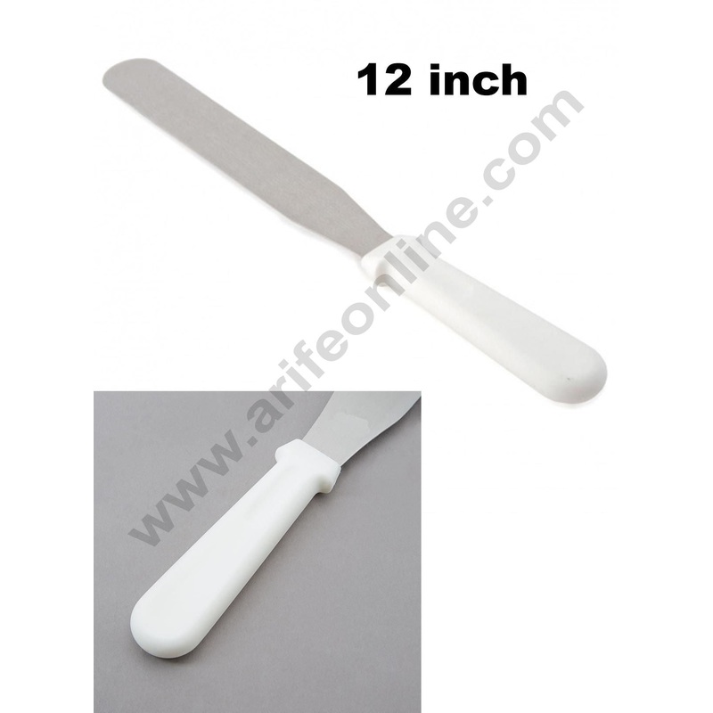 Cake Decor White Handle Stainless Steel Cake Palette Knife Icing Spatula - 12 inch/ 1 Piece