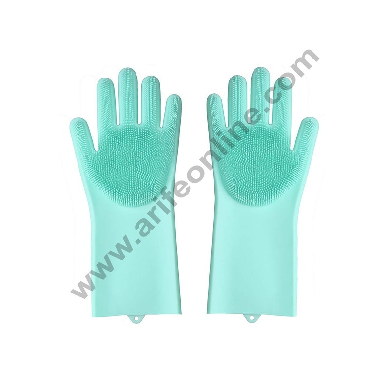 Cake Decor 1Pair Gloves for Dishwashing Rubber Dish Washing Multicolor