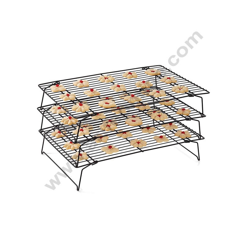 Cake Decor 3-Tier Cooling Rack Grid , Black , 15.7 inch x 9.8 inch