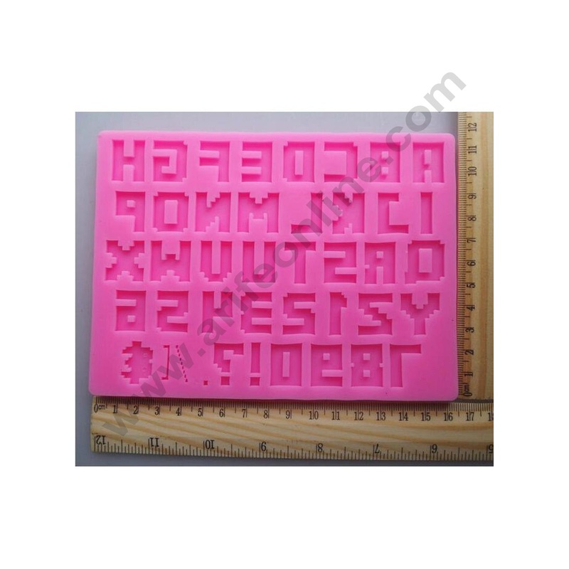 Cake Decor 43 Cavity Pixel Alphabet Letter and Number Fondant Marzipan Mould