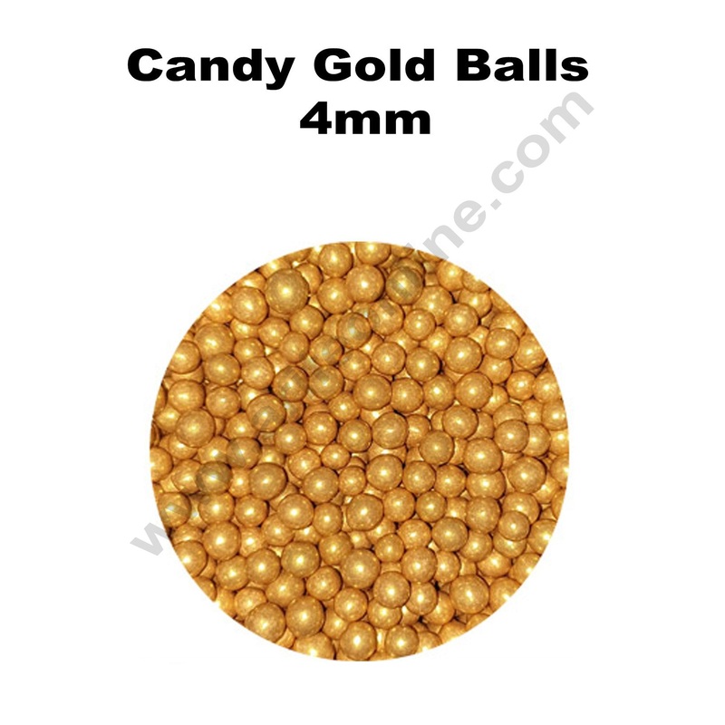 Cake Decor Balls Sugar Candy - Gold 4 mm
