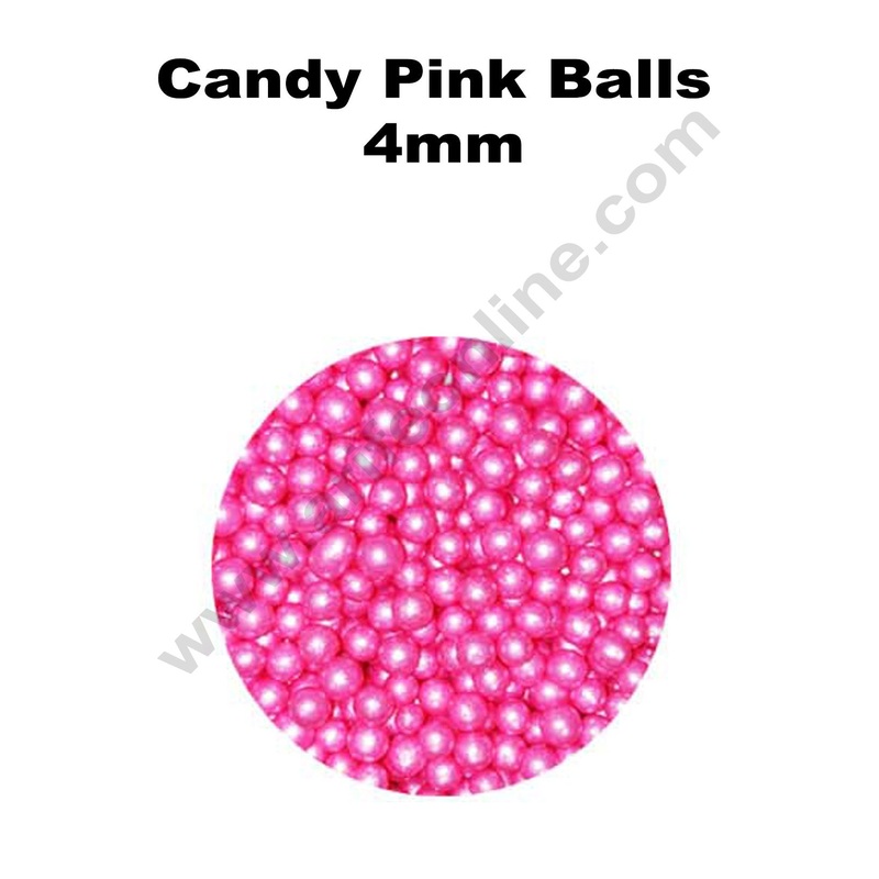 Cake Decor Balls Sugar Candy - Pink 4 mm