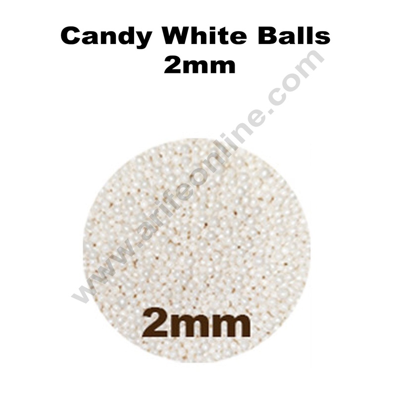 Cake Decor Balls Sugar Candy - White 2 mm - 100 gm