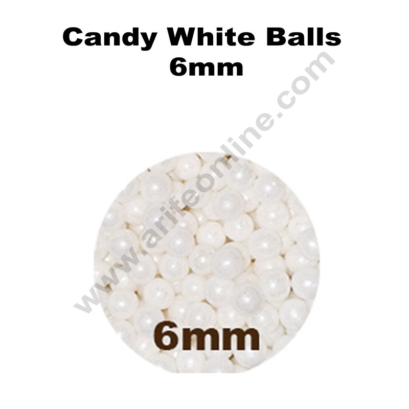 Cake Decor Balls Sugar Candy - White 6 mm - 100 gm