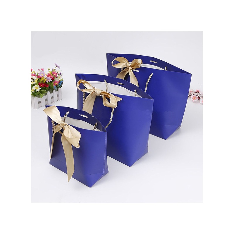 Cake Decor Big Purse Style Paper Carry Bags With Bow (Mix Color)