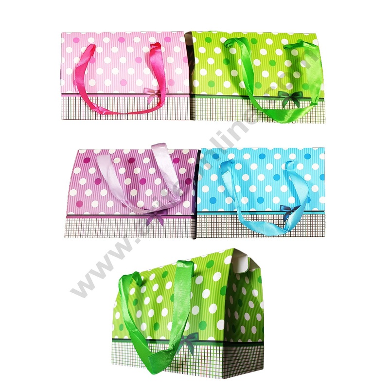 Cake Decor Medium Cardboard Paper Chocolate Boxes Candy Boxes Chocolate Gift Sweet box Dry Fruits Polka Dot Shape (Pack of 10pcs)