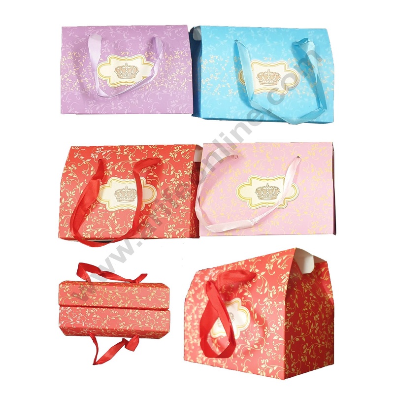 Cake Decor Medium Cardboard Paper Chocolate Boxes Candy Boxes Chocolate Gift Sweet box Dry Fruits Purse with Crown Shape (Pack of 10pcs)