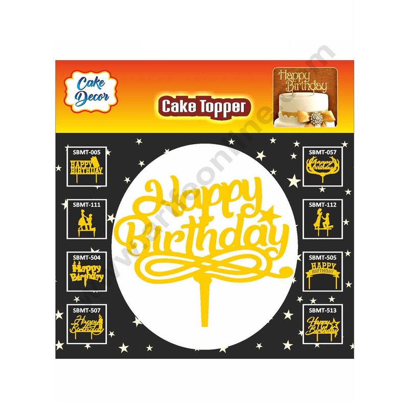 Cake Decor Mirror Finishing Acrylic Cake Topper Happy Birthday