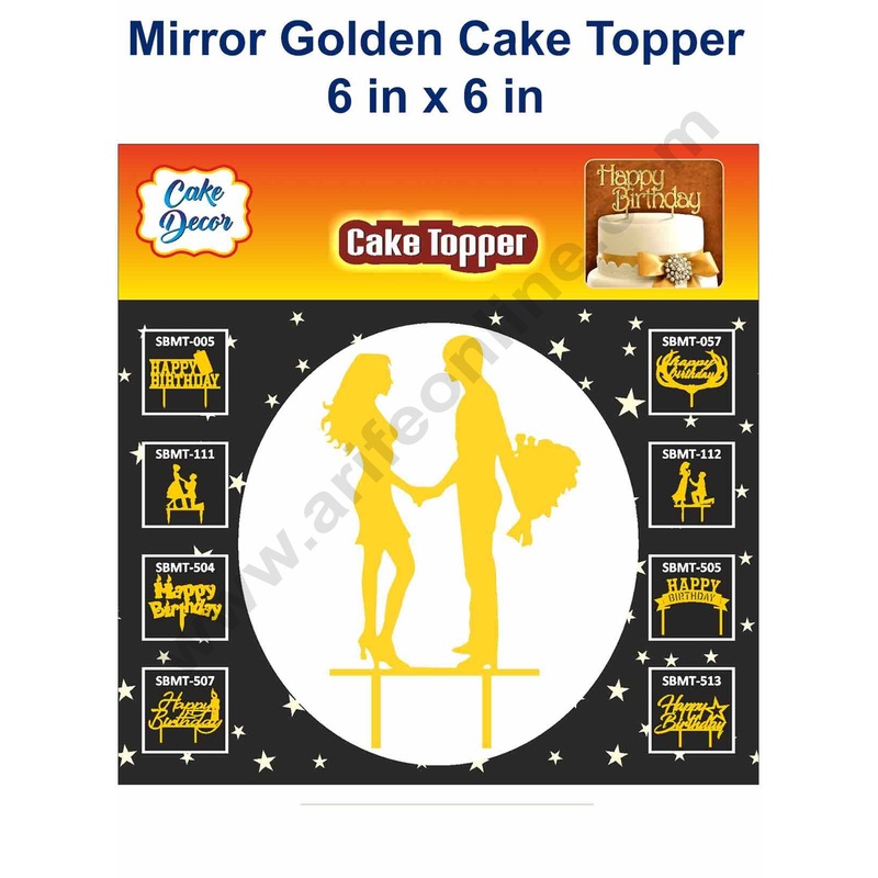 Cake Decor Mirror Finshing Acrylic Couples Cake Topper Proposing Couple