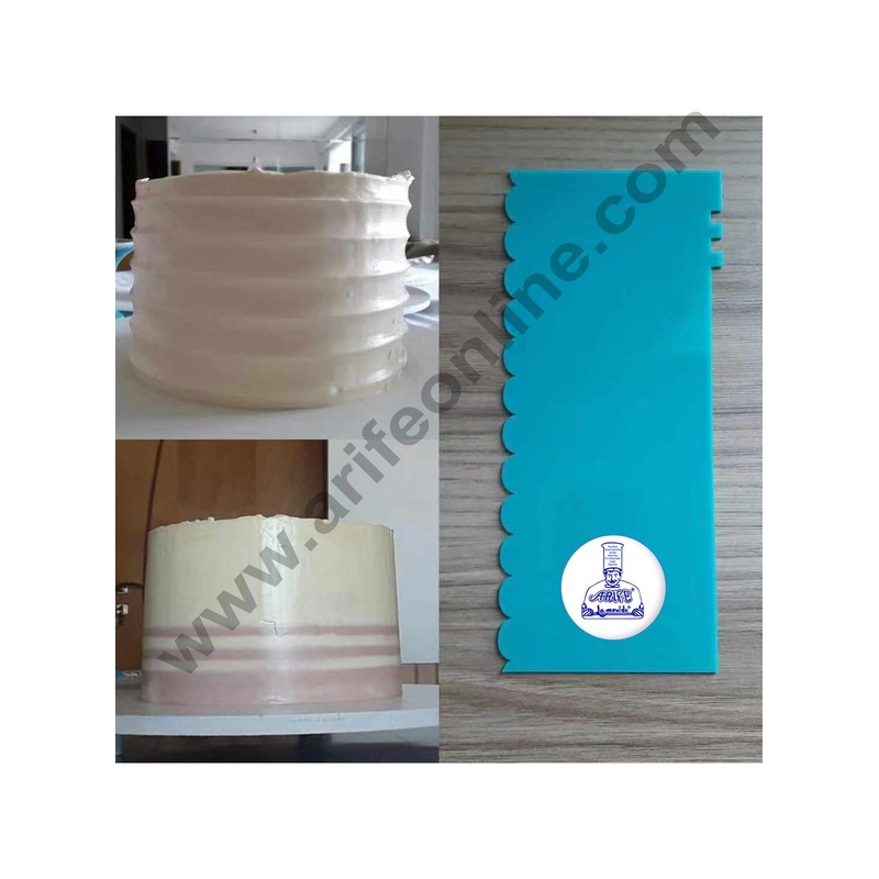 Cake Decor Plastic Icing Comb Scraper Smoother Icing Fondant Cake Decorating Tool (B-9953-3)