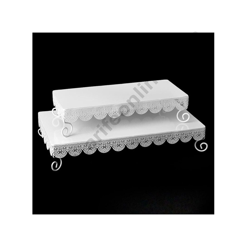 Cake Decor Rectangle Shape Metal Cake And Cup Cake Stand(Set of 2)