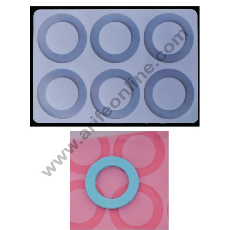 Cake Decor Silicon 6 in 1 Round Shape Chocolate Garnishing Mould Cake Insert Decoration Mould