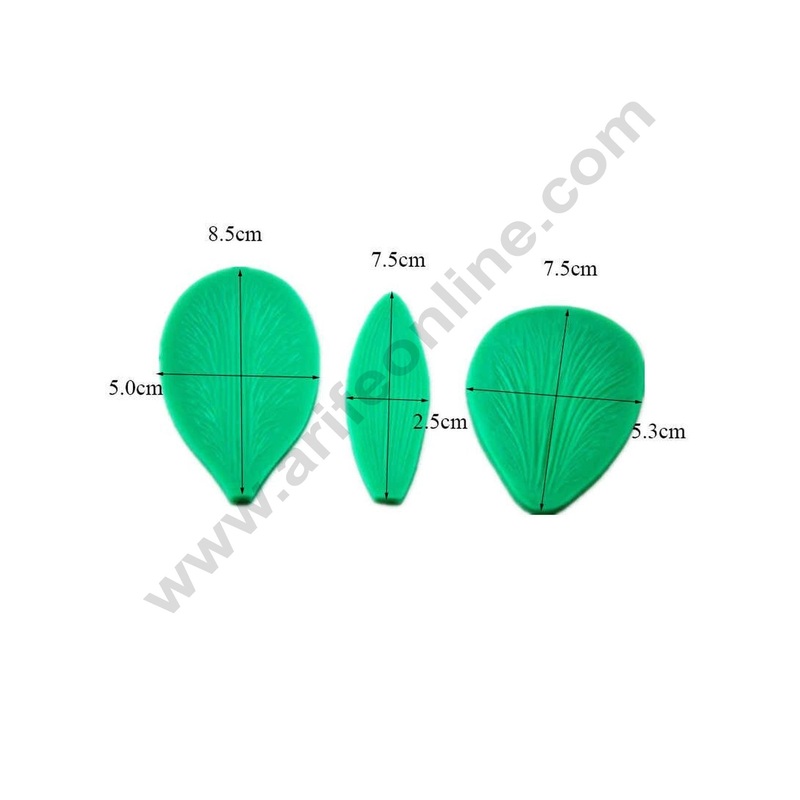 Cake Decor Silicone 3 Cavity Lily Rose Iris Flower and Leaves Petal Fondant Marzipan Mould