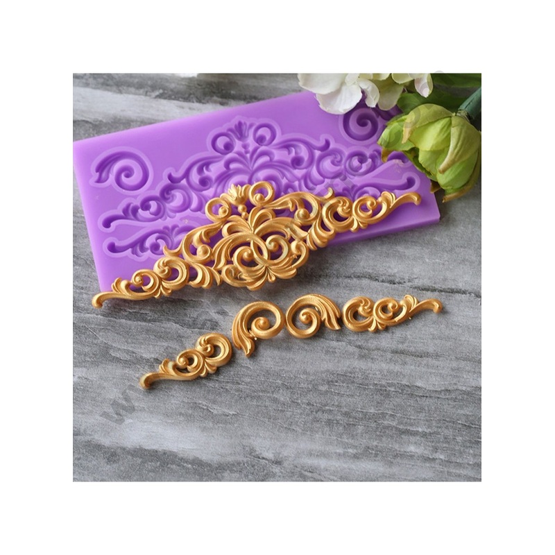 Cake Decor Silicone 5 Cavity Vintage Cake Border Fondant Marzipan Mould