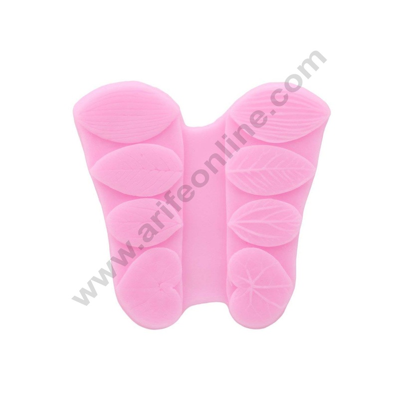 Cake Decor Silicone 8 Cavity Leaf Veiners Fondant Marzipan Mould
