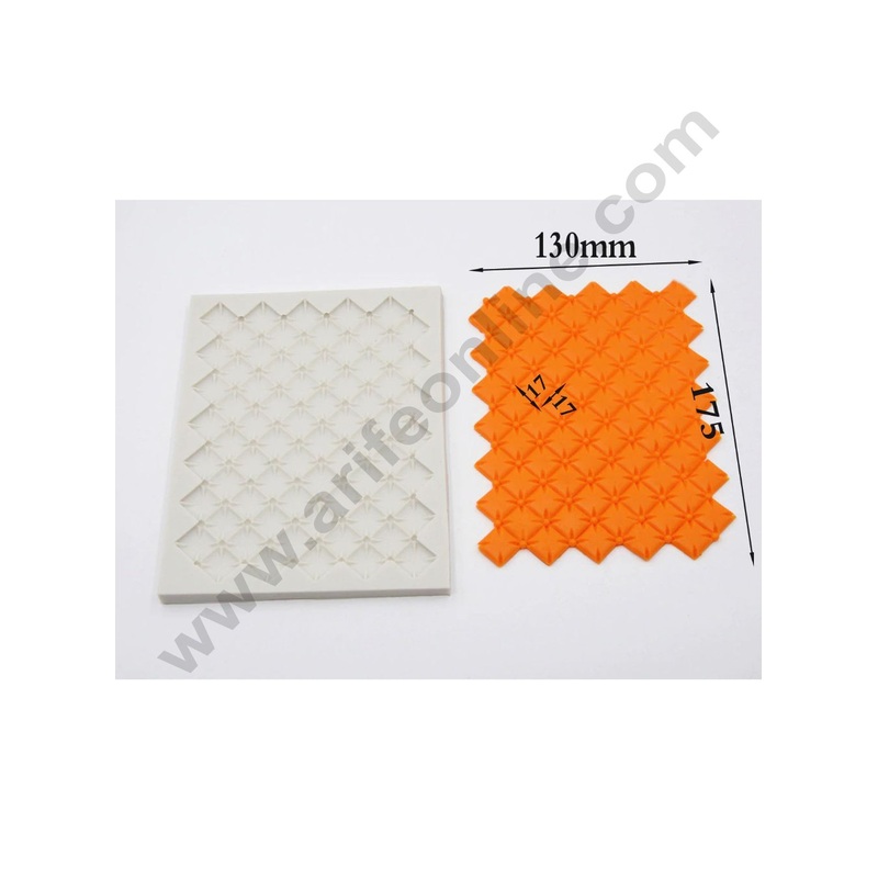 Cake Decor Silicone Square Plaid Bead Continuous Quilting Simpress Fondant Marzipan Mould